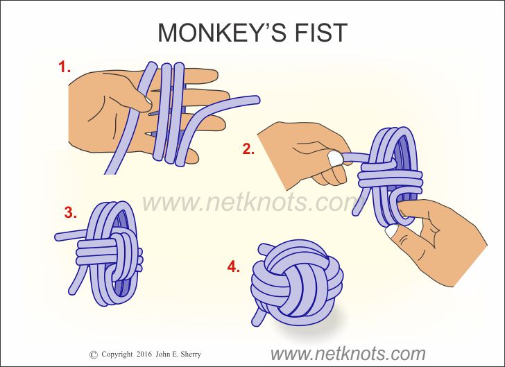 How to Tie a Monkey's Fist Knot  Monkey fist knot, Rope crafts