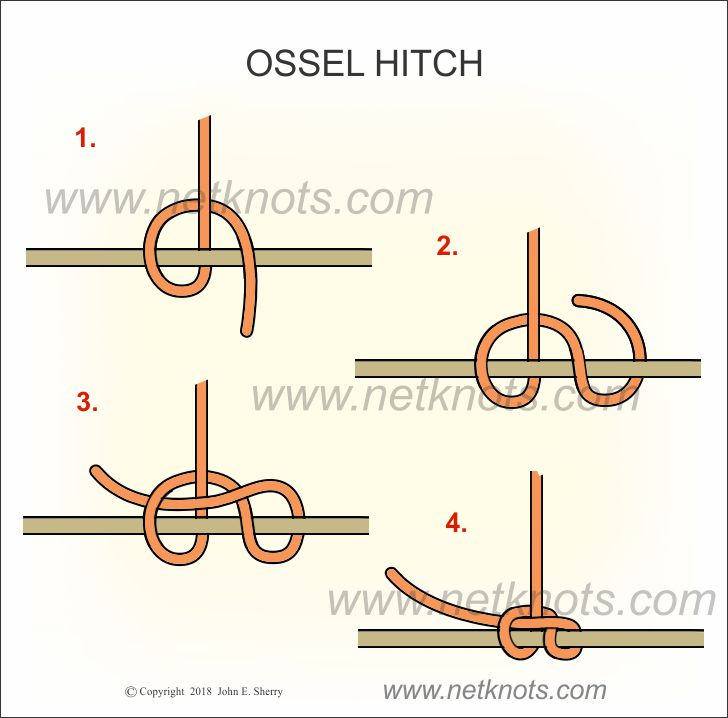 How to tie an Ossel Hitch animated and illustrated