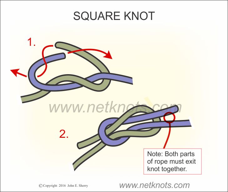 how to tie a square knot
