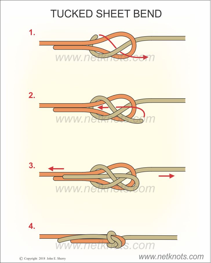 How to tie a sheet bend knot