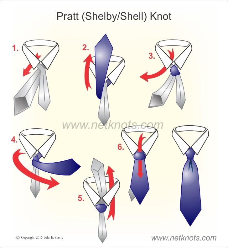 How to tie a Pratt Knot (Shelby Knot) animated, illustrated and described