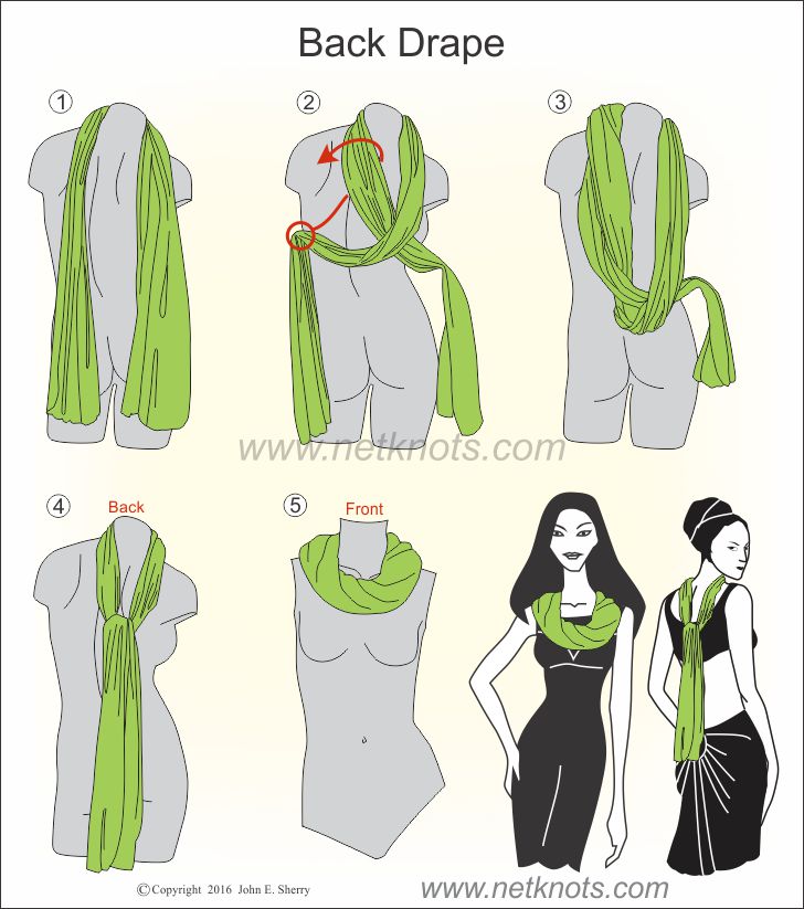 Loop and Through Scarf Knot illustrated and explained