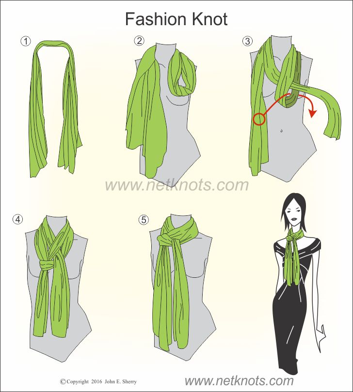 Loop and Through Scarf Knot illustrated and explained